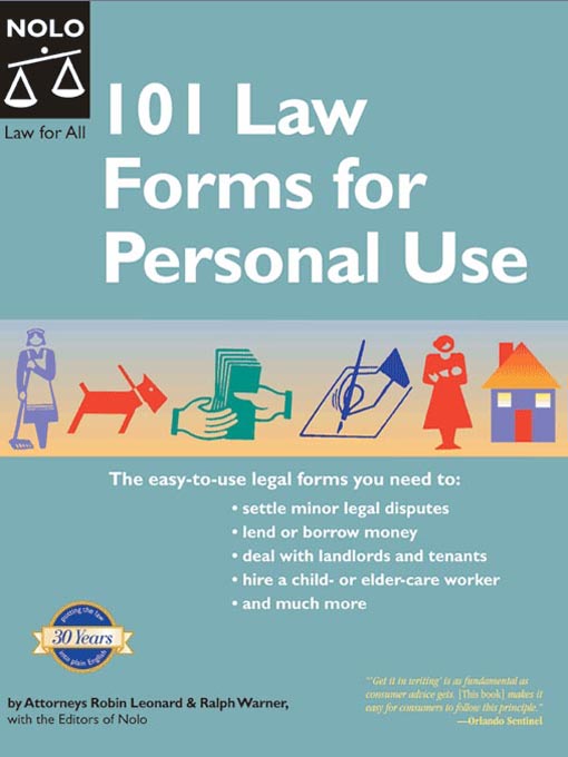 Title details for 101 Law Forms for Personal Use by Ralph, Warner - Available